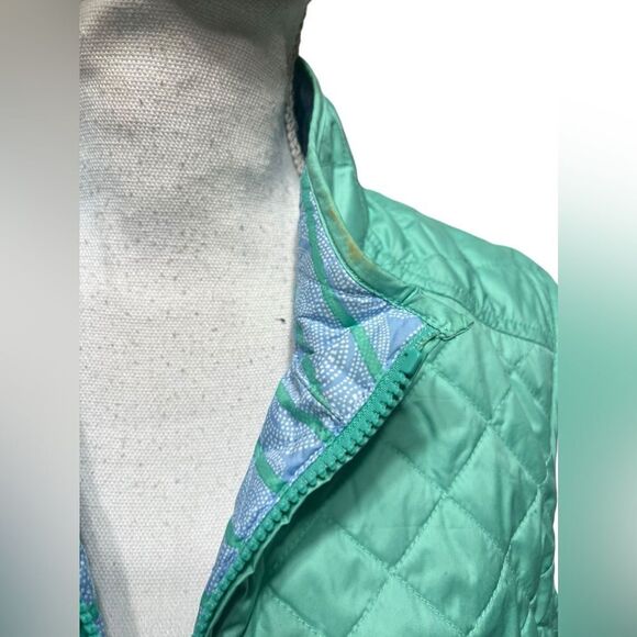 Peter Millar Vest Womens Large Reversible Green Blue Full Zip Casual Warmth - Picture 2 of 8